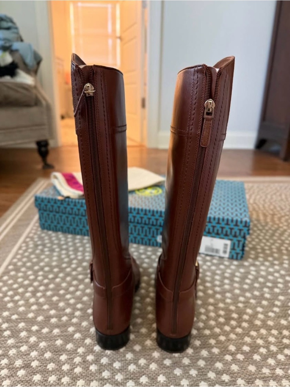 Tory Burch Brown Leather Knee-High Adeline Riding Boots - Picture 5 of 5